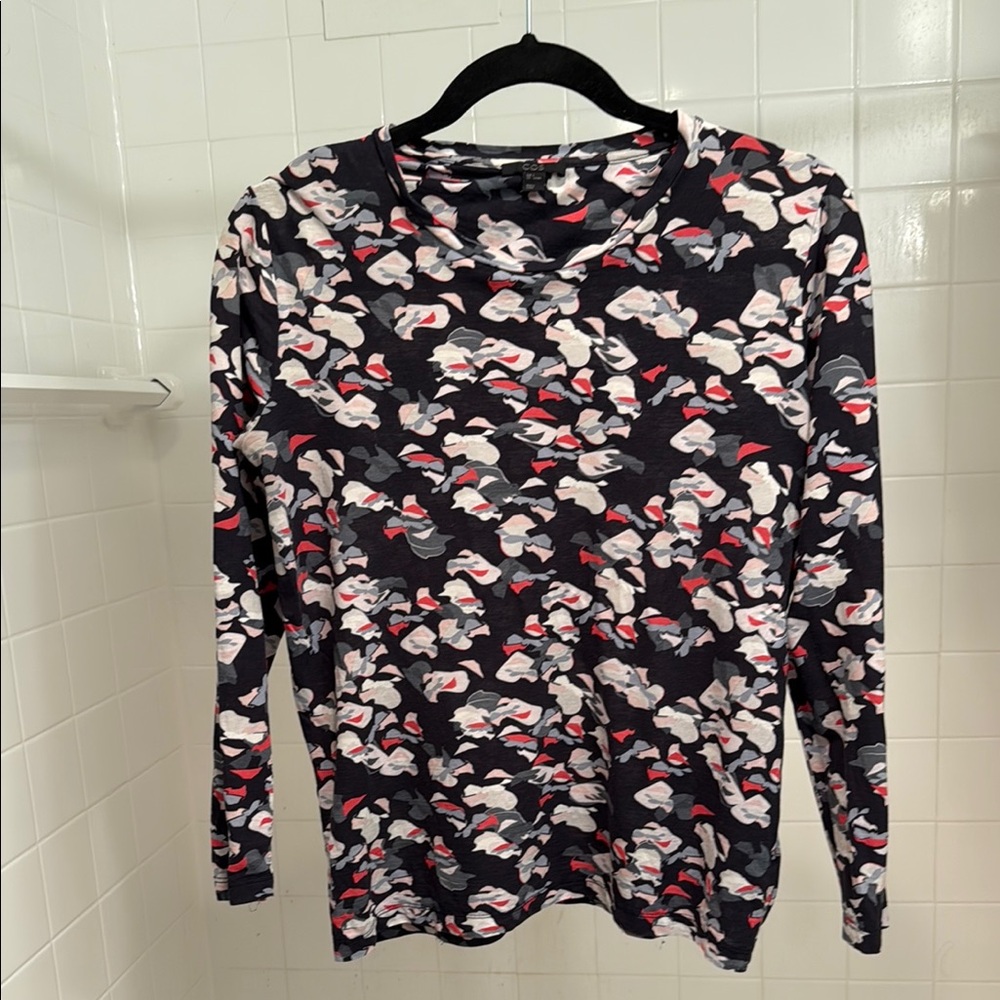COS Black and Red Patterned Top